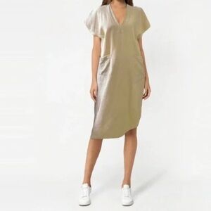 Aritiza Wilfred Le Fou Wool Cashmere V neck tunic midi  dress Sz M